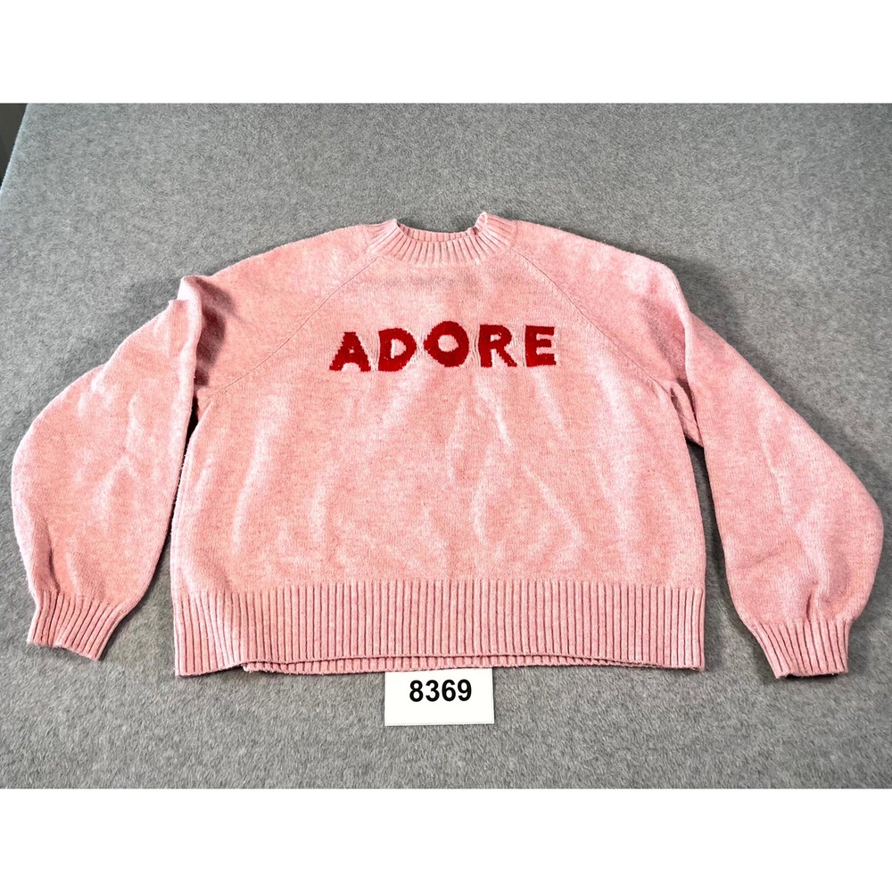 Old Navy SoSoft Crop Sweater Womens Large Pink Adore Tight Knit Cotton Crew Neck